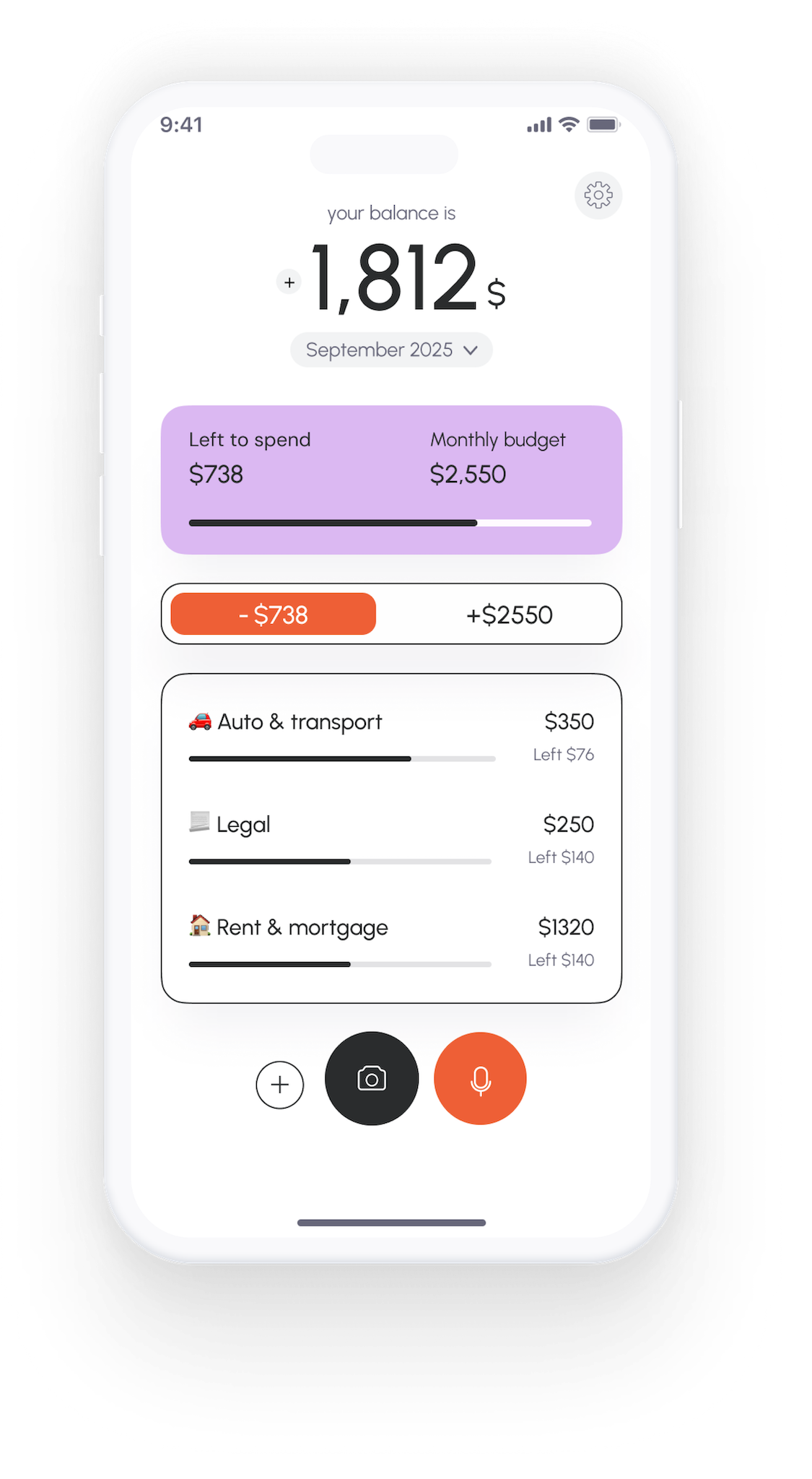 Vossa app home screen