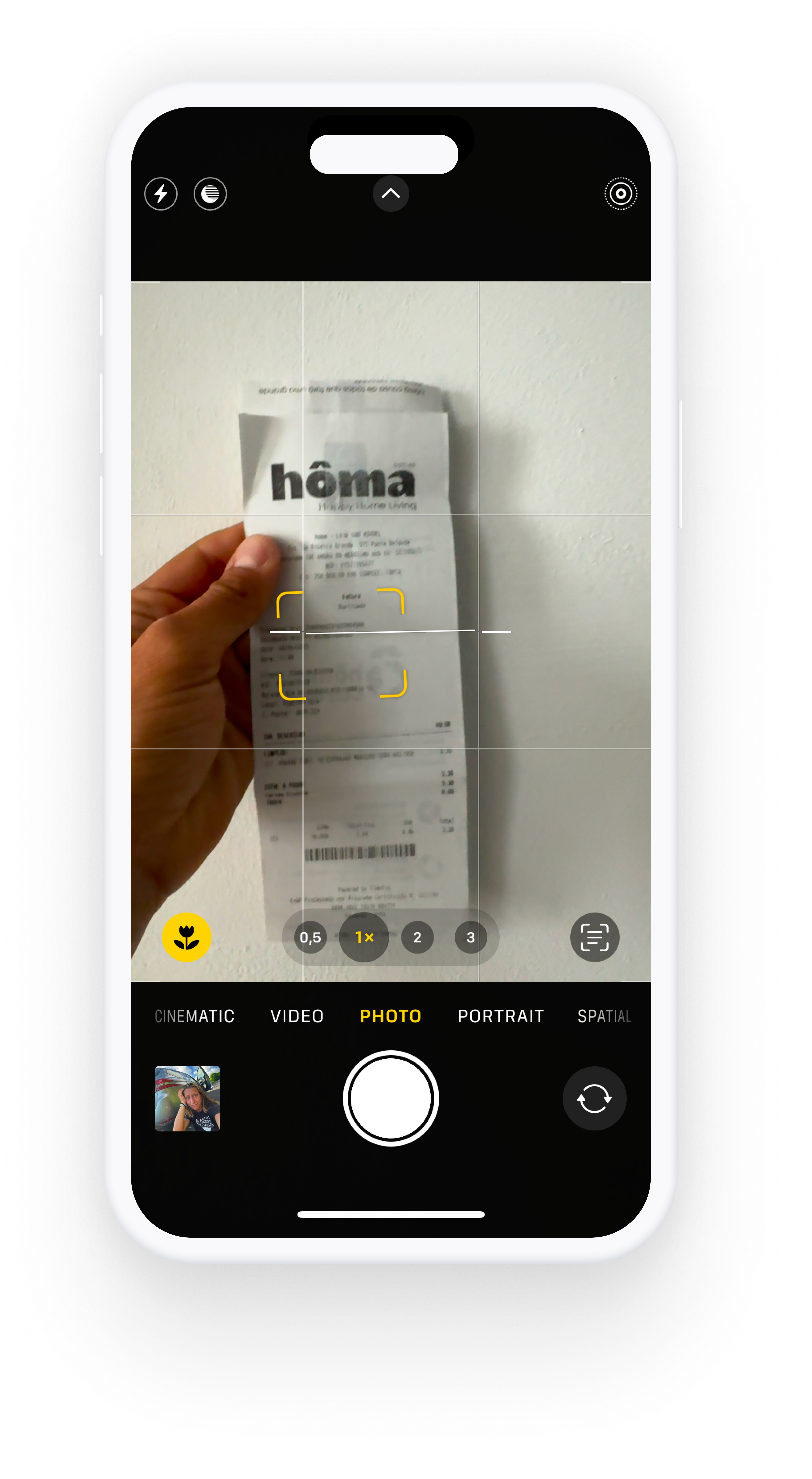 Receipt scanning interface